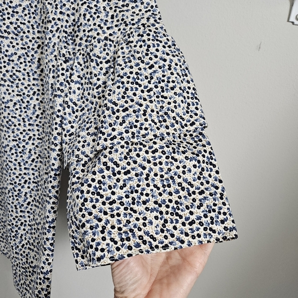 J. Crew Mercantile Women's Floral Tiered Sleeve Blouse Size XXS - Picture 5 of 8